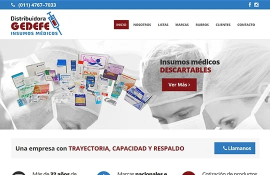 Distribuidora GEDEFE | Insumos Médicos - Página Web