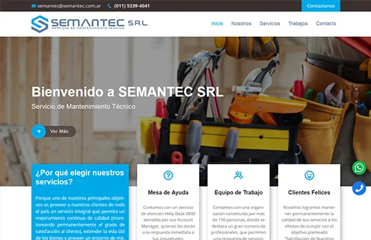 SEMANTEC SRL - Servicio de Mantenimiento Técnico - Página Web