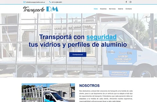Transporte DM | Transporte de Aluminio y Vidrios - Página Web